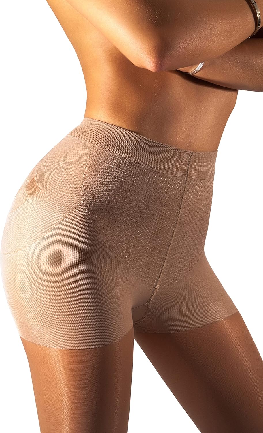 sofsy Silky-Soft Slimming High Waisted Tights | Italian-Made 30 Denier Semi Sheer Pantyhose | Non-Roll Shaping Band - Image 5