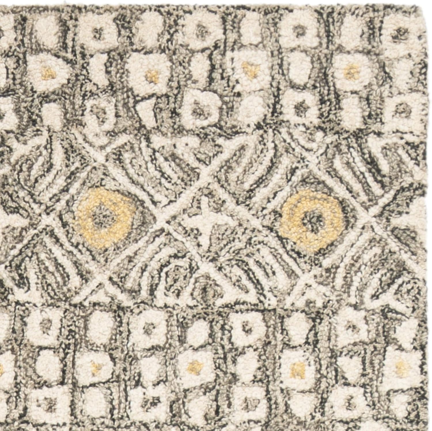 SAFAVIEH Micro-Loop Collection Accent Rug - 2'6" x 4', Charcoal & Ivory, Handmade Wool, Ideal for High Traffic Areas in Entryway, Living Room, Bedroom (MLP801H)