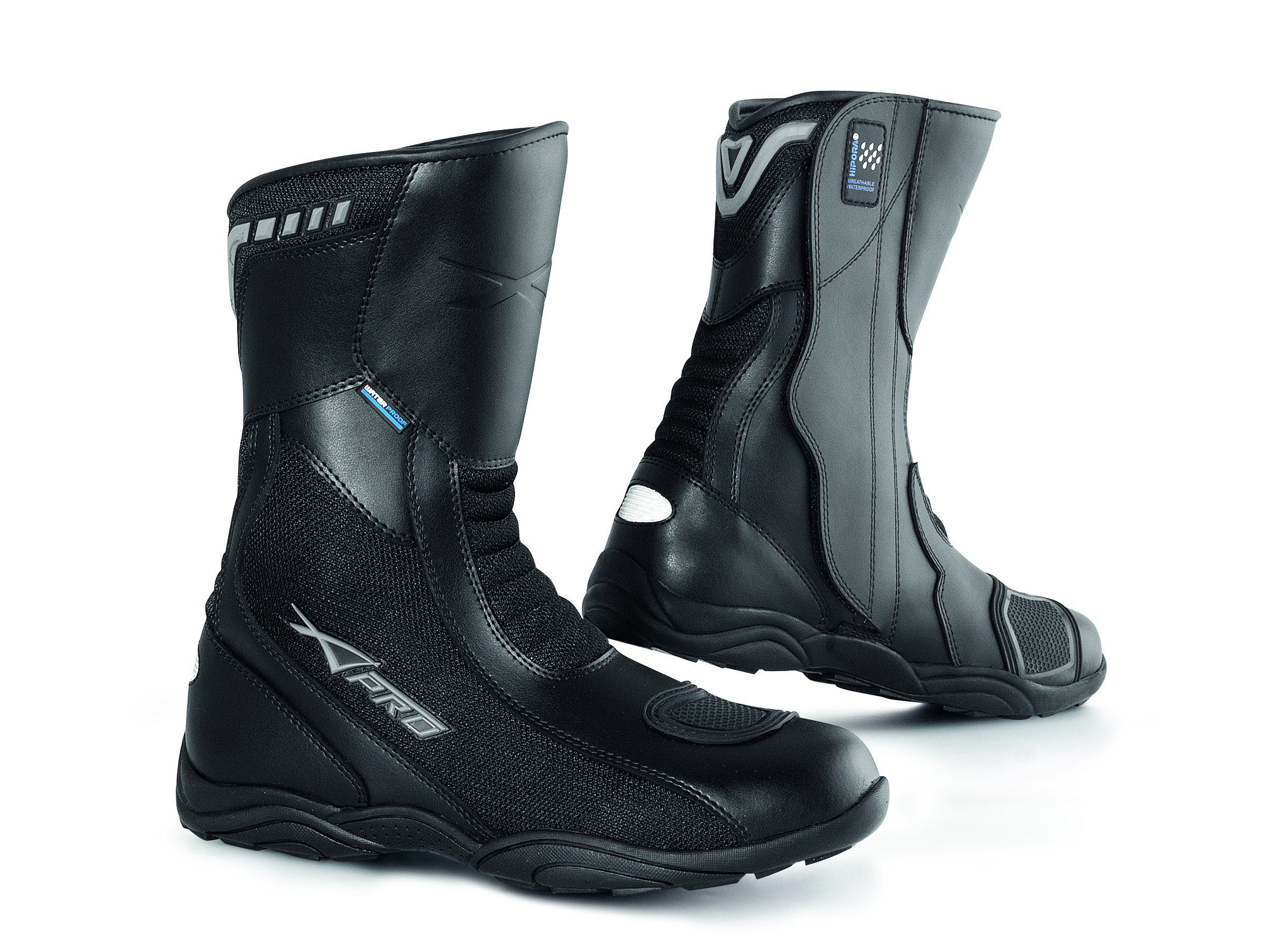 Buty Skórzane Botki Motocyklowe Touring Oddychająca Wodoodporna Czarny (42 EU)