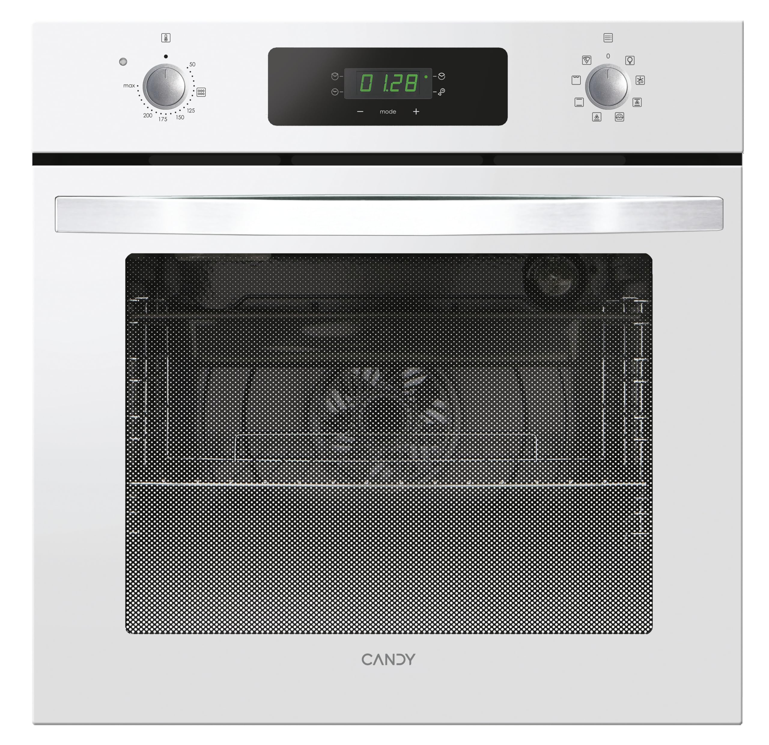 Candy Idea FIDC B625 L, Horno Multifunción, 70L, 2 Bandejas y 1 Rejilla, Ventilador Radial, Limpieza Aquactiva, Convección + Ventilador, 8 Funciones, Mandos Push&Pull, Puerta Doble Cristal, Blanco