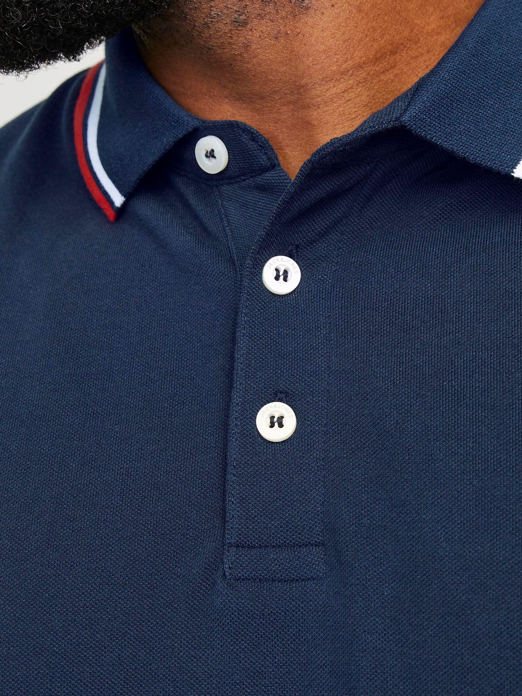 Jack & Jones Herren Jjepaulos Polo Ss Noos Polohemd (1er Pack) XXL Große Größen Navy Blazer - 5