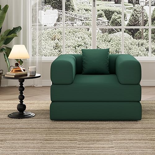 Miniatura 5 de Sofá Cama Plegable, Sofás Convertibles 2 en 1 a Tumbona Cómoda Silla Individual de Puf Silla de Piso Portátil Plegable Perezosa Futón Sofá Silla