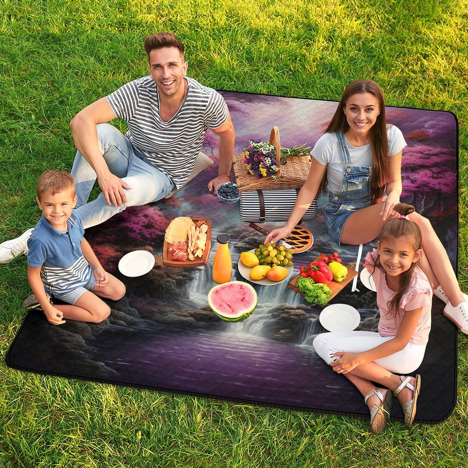3D Stampa Cascata Coperta Picnic Impermeabile animalees Stuoia Spiaggia Pieghevole Coperta Da Picnic Per Spiaggia, Campeggio, Escursioni E Gite 200x200cm
