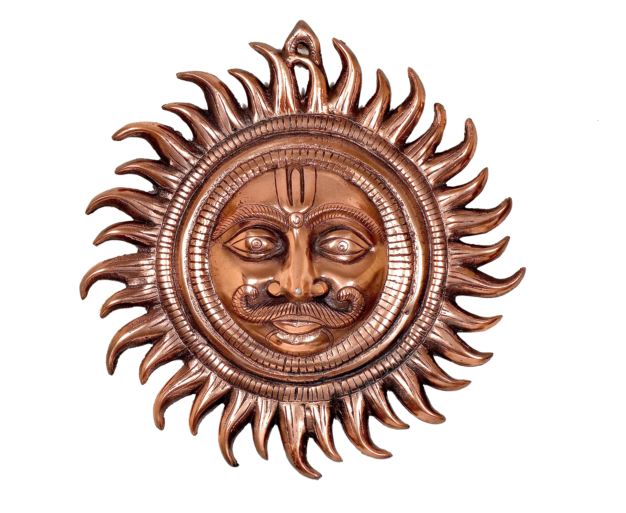 AoneIndia Metal Vastu Sun Mask Home Wall Hanging Height 13 inch Bronze