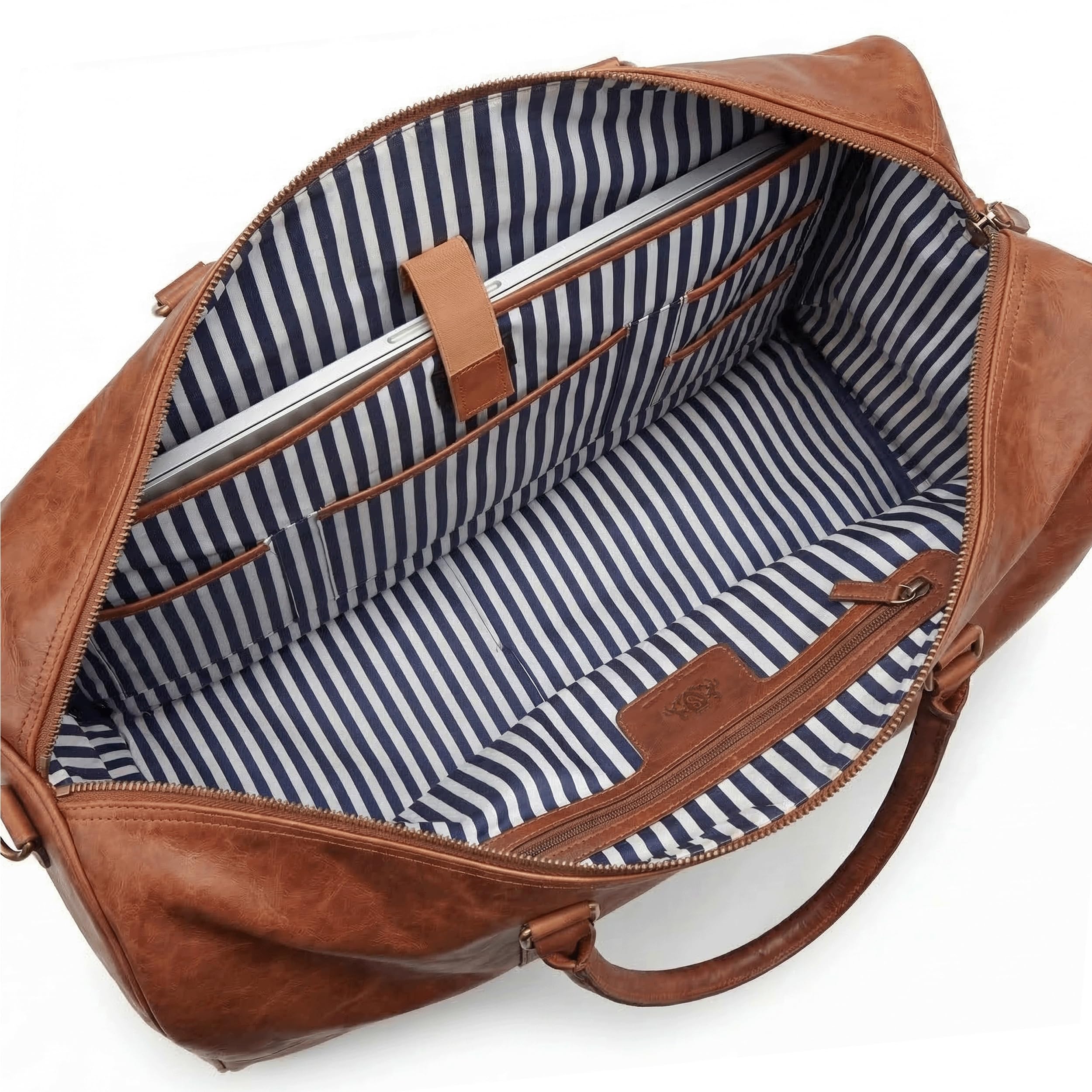SID & VAIN große Reisetasche echt Leder - Sporttasche Skyler groß - Weekender Handgepäck mit Schultergurt - Ledertasche Herren und Damen braun handgefertigt