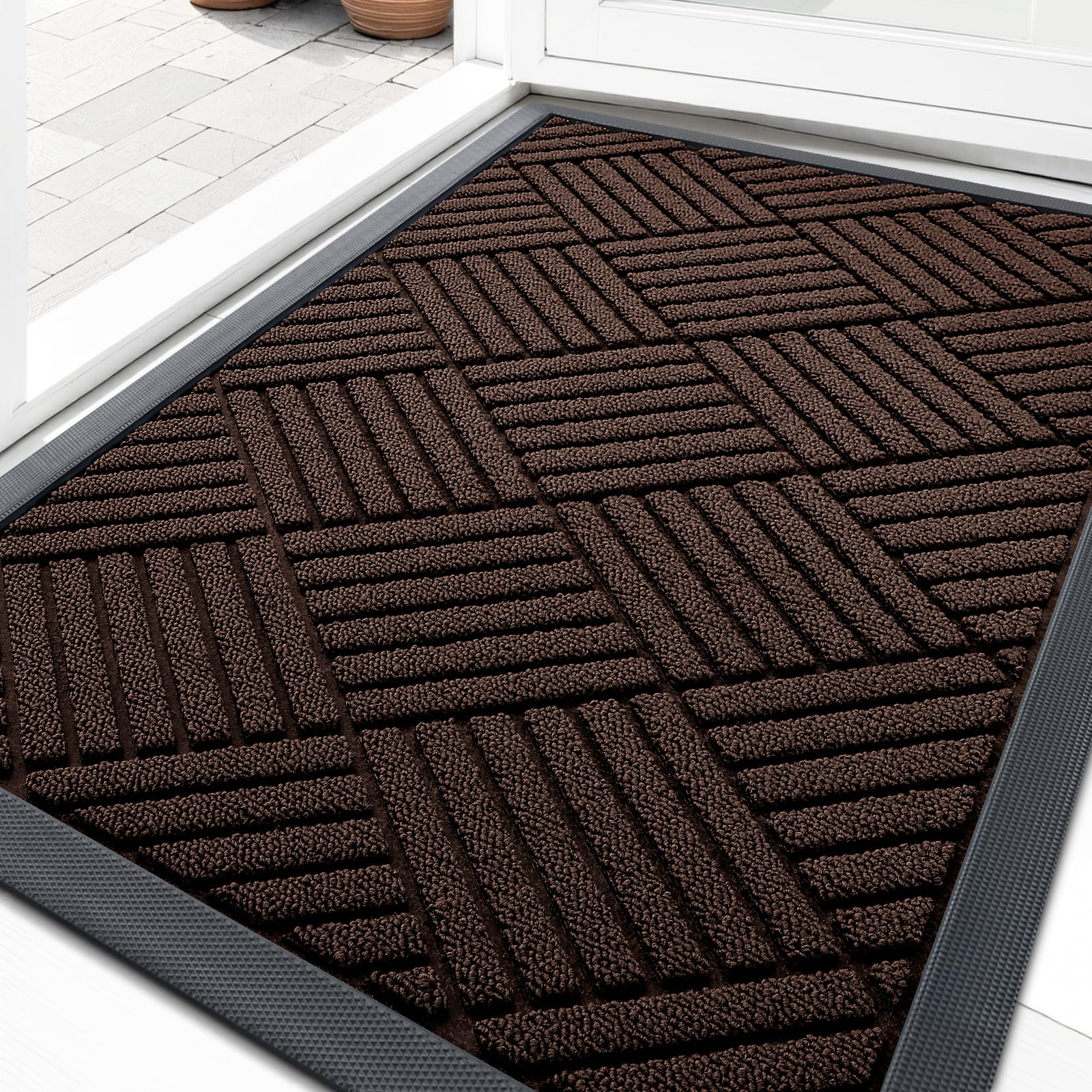 OLANLY Front Door Mat Outside Entrance 33x21, Waterproof Heavy-Duty Doormat