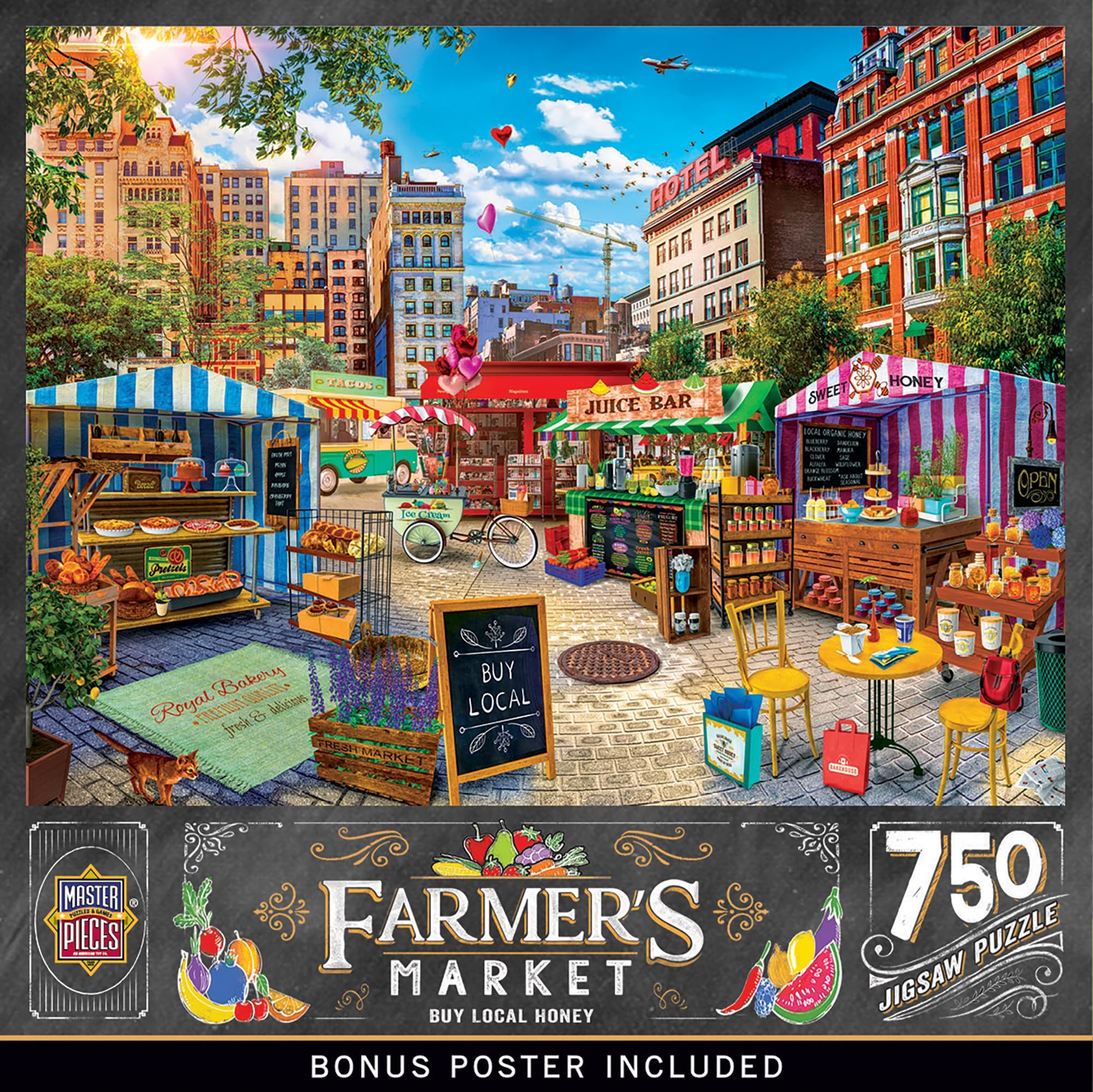 750 Piece Jigsaw Puzzle for Adults and Family - Buy Local Honey - 18"x24"