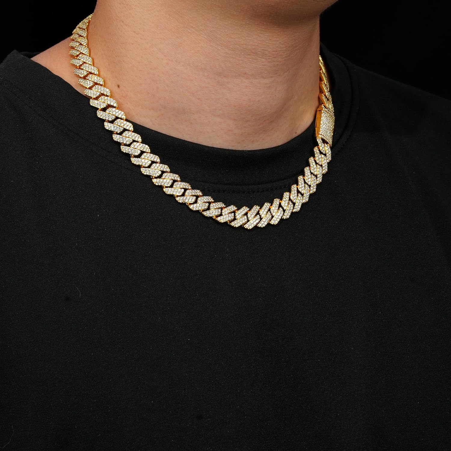 10-22MM Moissanite Cuban Link Chain for Men-925 Sterling Silver Miami Necklace,Luxury Iced Out Bling Curb Neckpiece for Women, Lab Created Diamond Necklace for Rapper Hip Hop Jewelry - Image 4