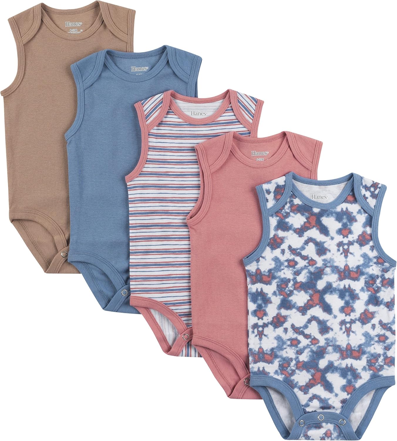 Hanes Baby Baby Bodysuits, Ultimate Baby Flexy Bodysuits, Infant Sleeveless Bodysuit, 5-pack