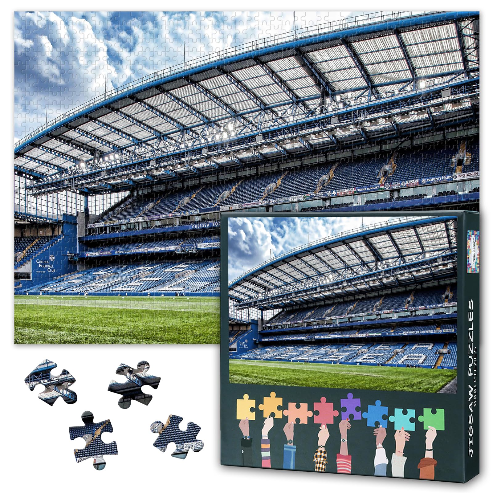 1000 Pieces Puzzles for Adults Jigsaw Puzzle Educational Games - 50x70cm Chelsea Football Club Stamford Bridge Stadium - Hard Difficult Challenging Puzzle