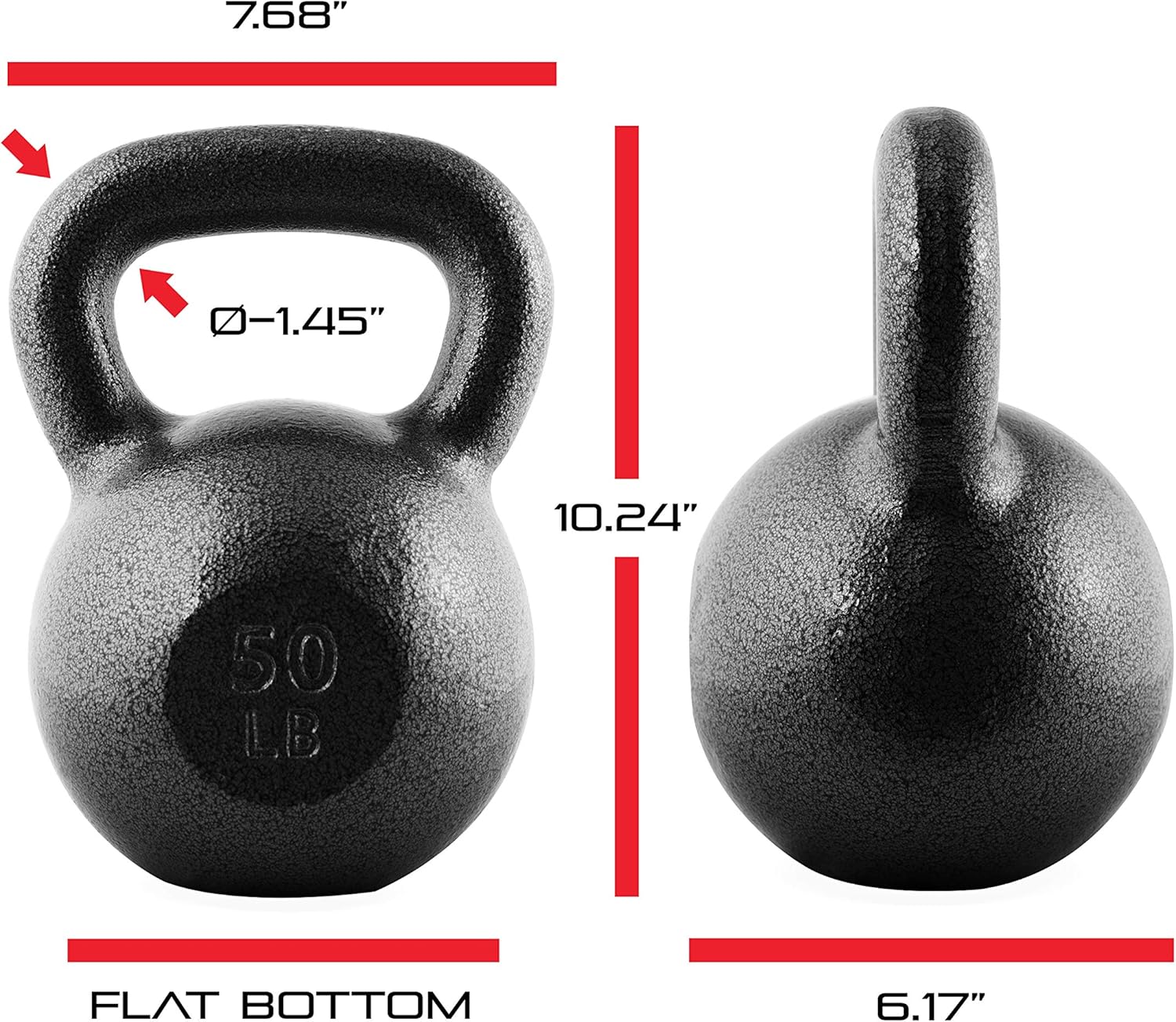 CAP Barbell Black Cast Iron Kettlebell Single or Set | 10-80 Lbs