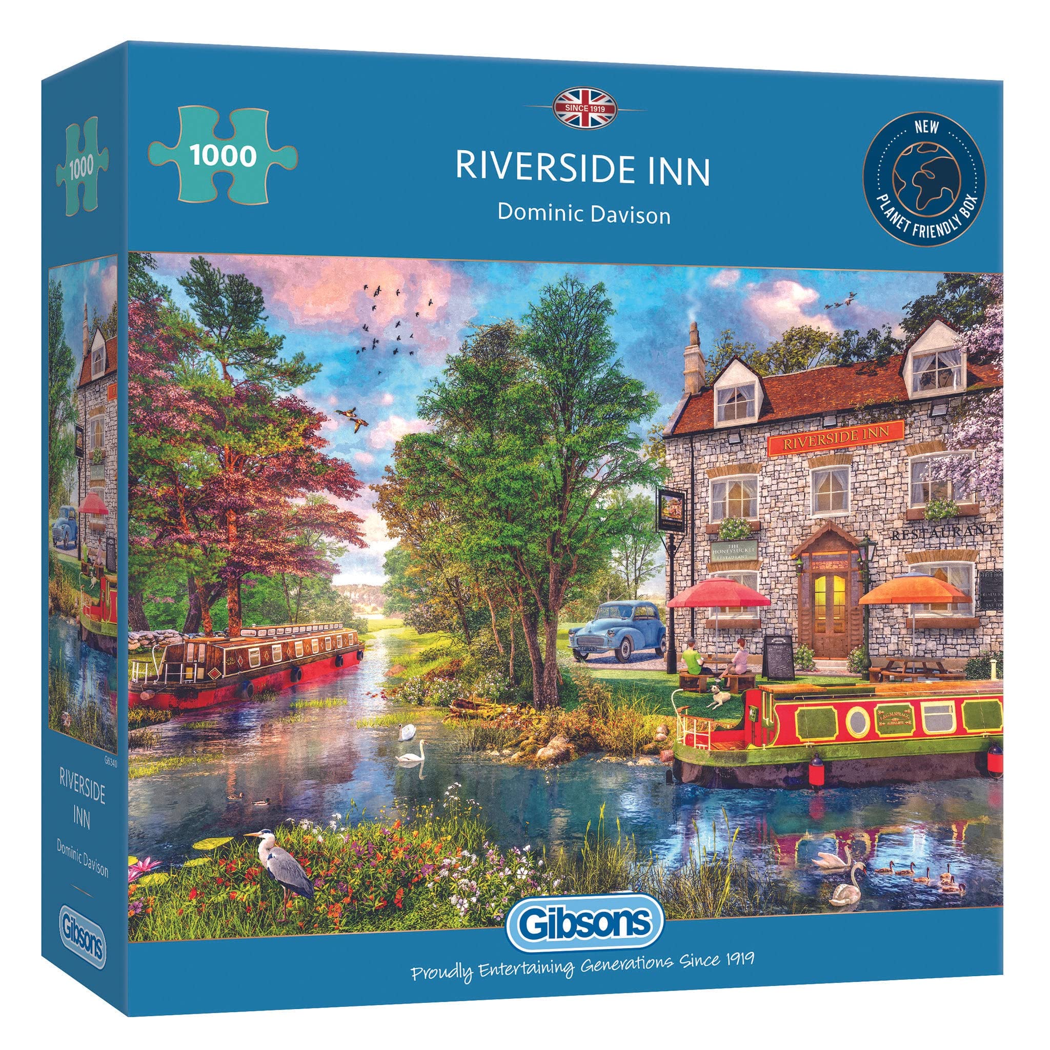 Gibsons Riverside Inn | 1000 Piece Jigsaw Puzzle | Summer Countryside Puzzle | Sustainable Jigsaw Puzzle for Adults | Premium 100% Recycled Board | Great Gift for Adults โ image 1