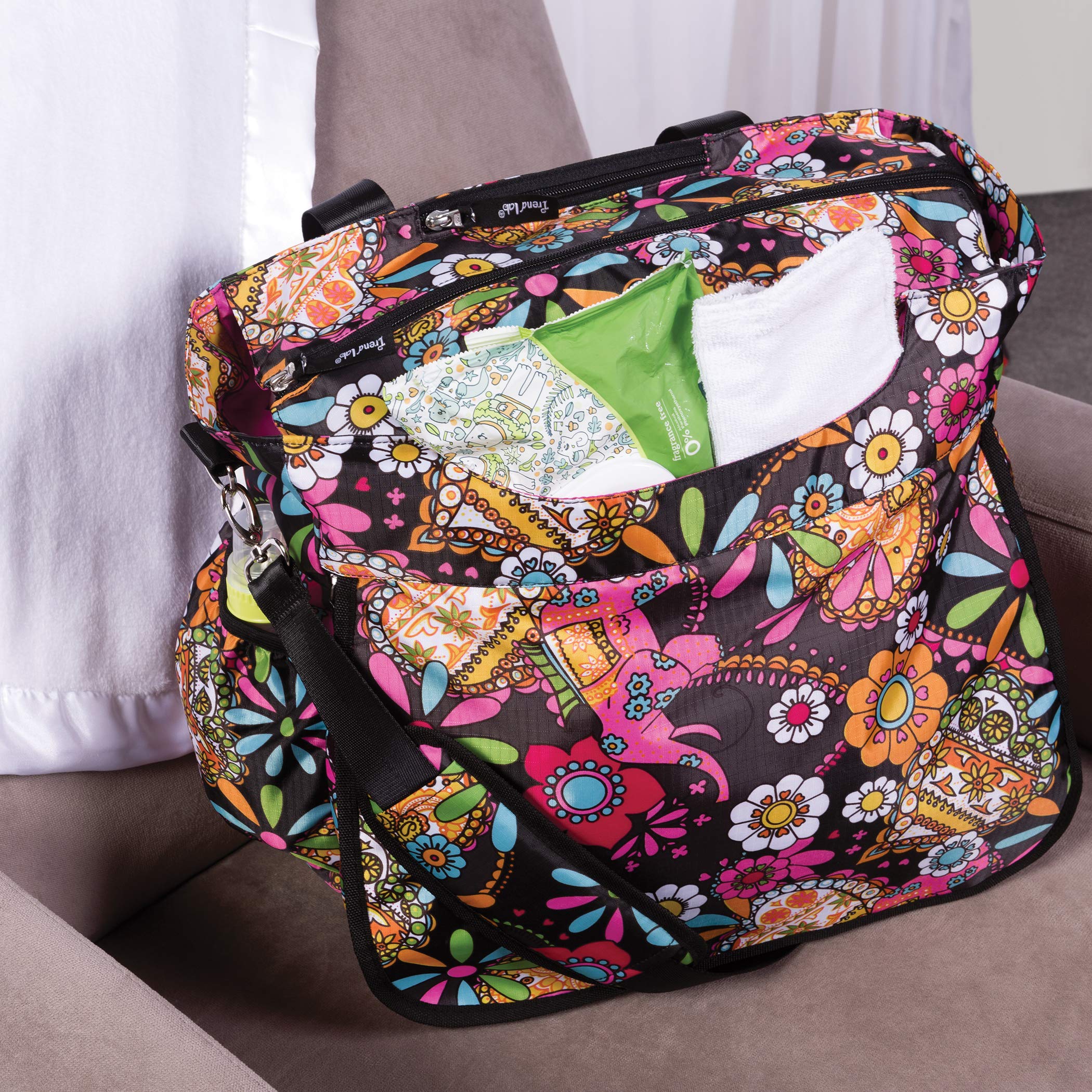 Trend Lab - Bolso para pañales, diseño floral, multicolor