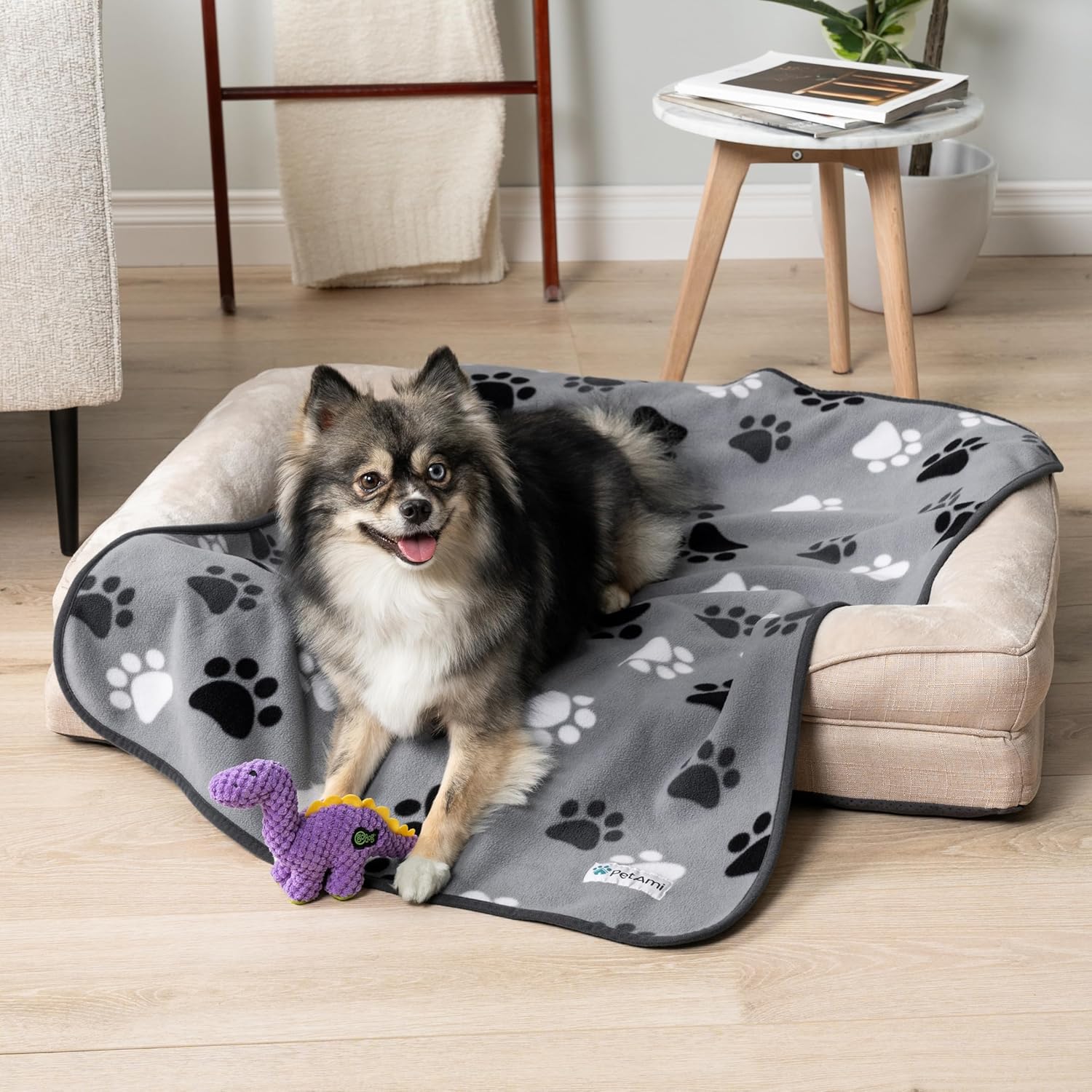 PetAmi Waterproof Dog Blanket for Medium Large Pets Dogs Cats, Pet Couch Cover Protector for Furniture, Reversible Washable Soft Fleece Cat Blanket for Bed Couch Sofa, 40x60 (Taupe/Beige) - Image 2
