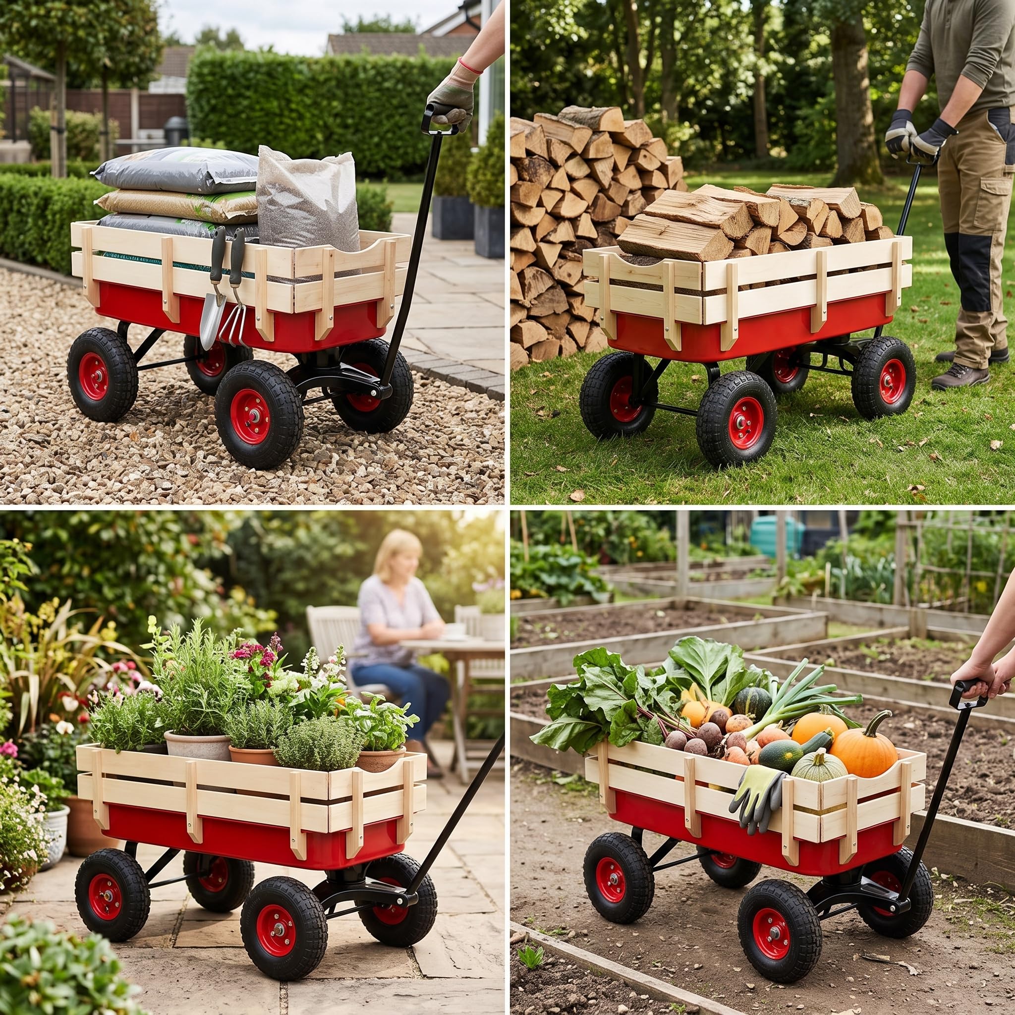 Gartenwagen Handwagen für den Außenbeich – Bollwagen Transportwagen