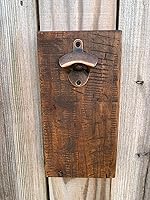 Vista 5 de Rustic Farmhouse Bottle Opener with Oil Rubbed Bronze Hardware - Includes Upgraded Magic Magnet Catch - Mancave, Bar, Outdoors