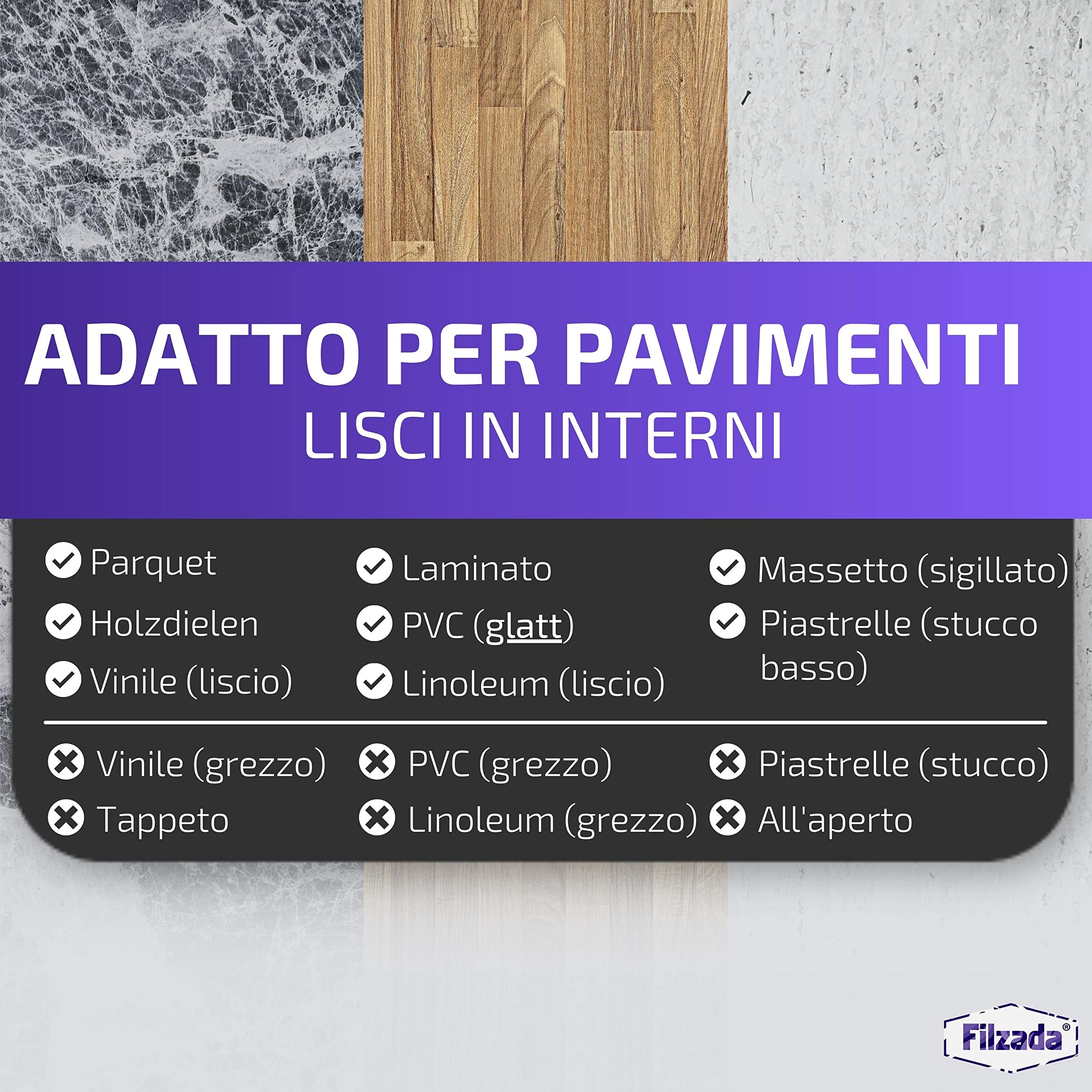 Filzada® 64x Feltrini autoadesivi - Ø 20 mm (rotondo) - Bianco - Feltro professionale per mobili con adesione ideale