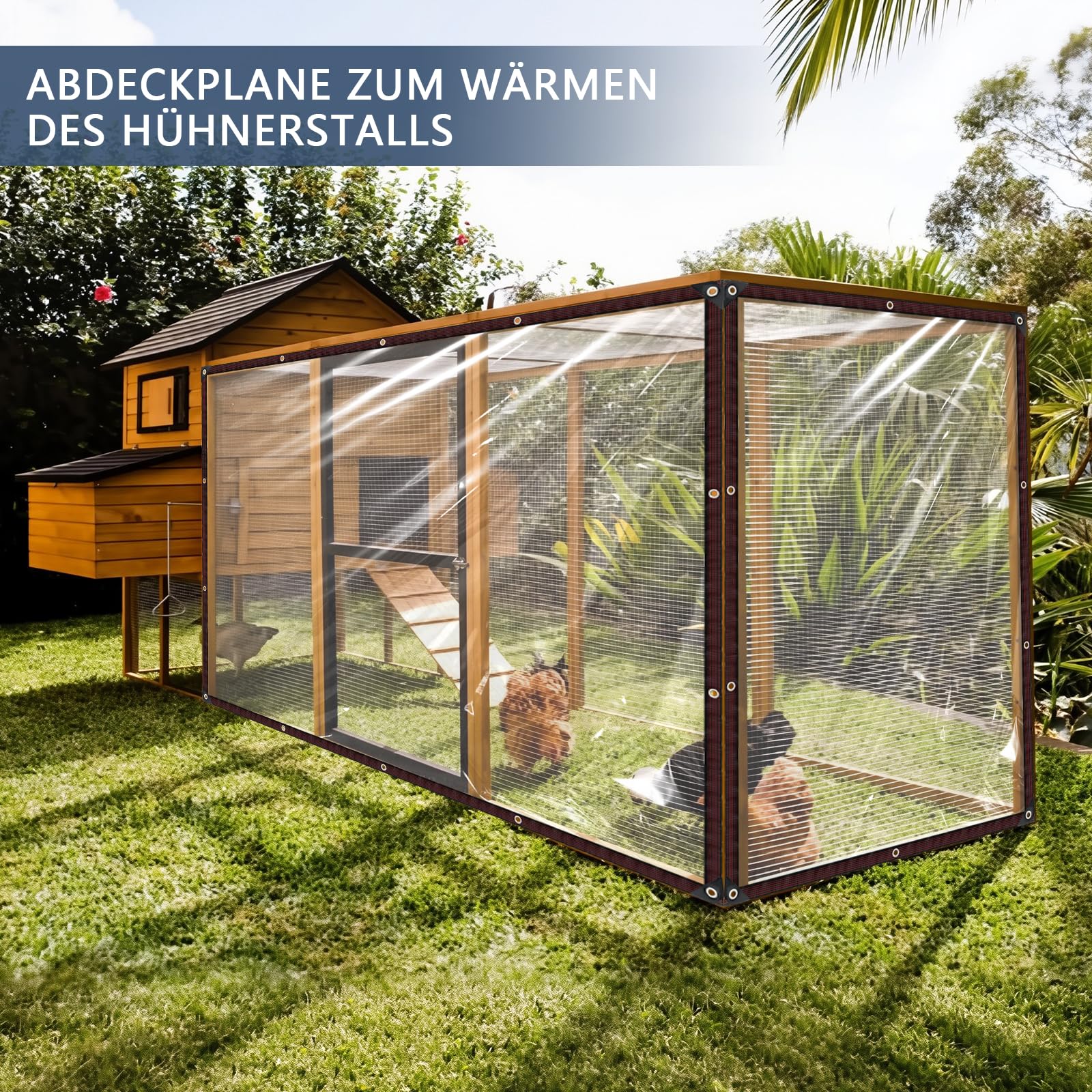 Bache Transparente Exterieur, Bâche Transparente avec Oeillets, Imperméable, Anti-déchirure, pour Meubles de Jardin, pour l'extérieur, Isolation des Plantes, Pergola,Veranda, Terrasse,Greenhouse,2x3m
