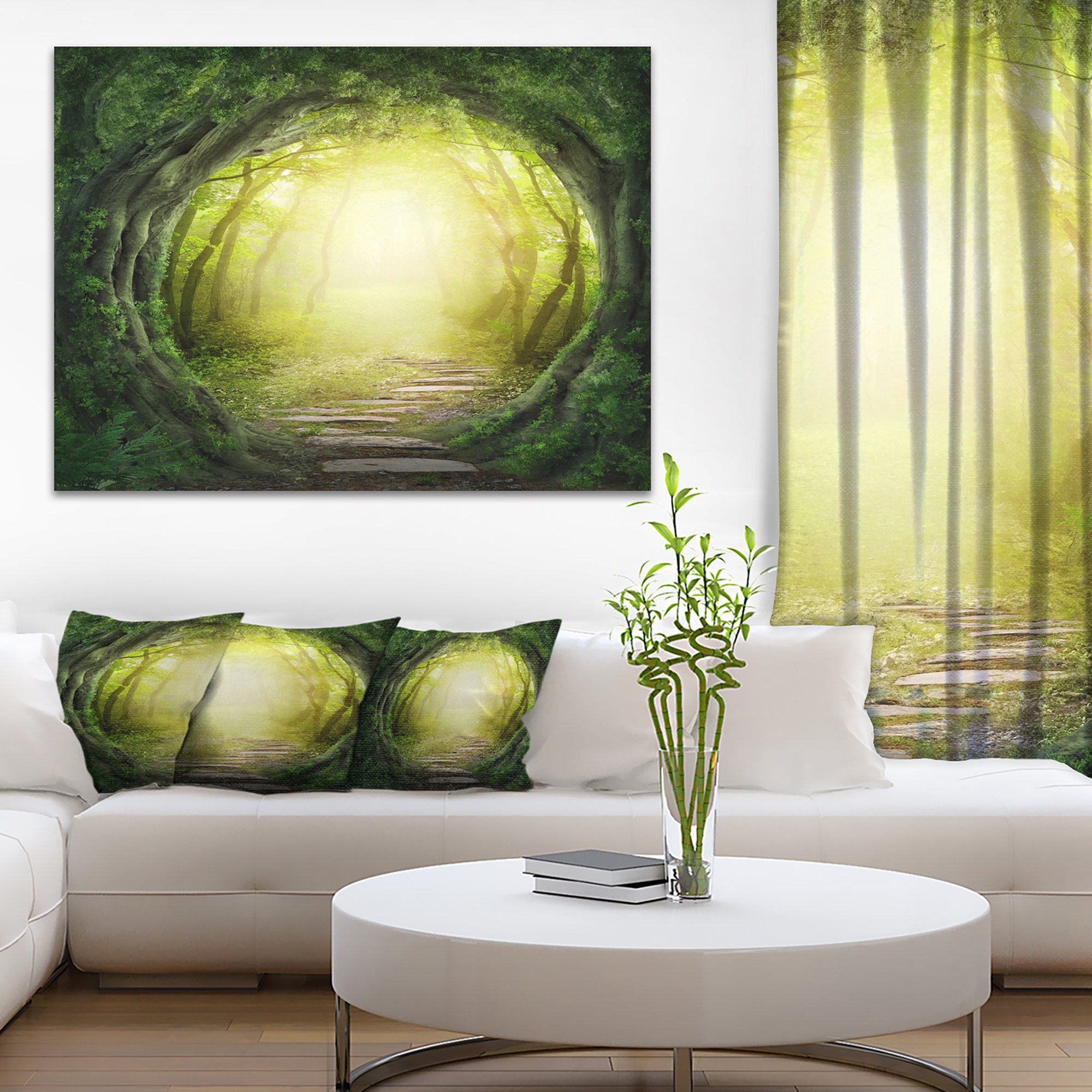 Amazon.com: Designart PT8318-20-12 Magic Green Forest Landscape