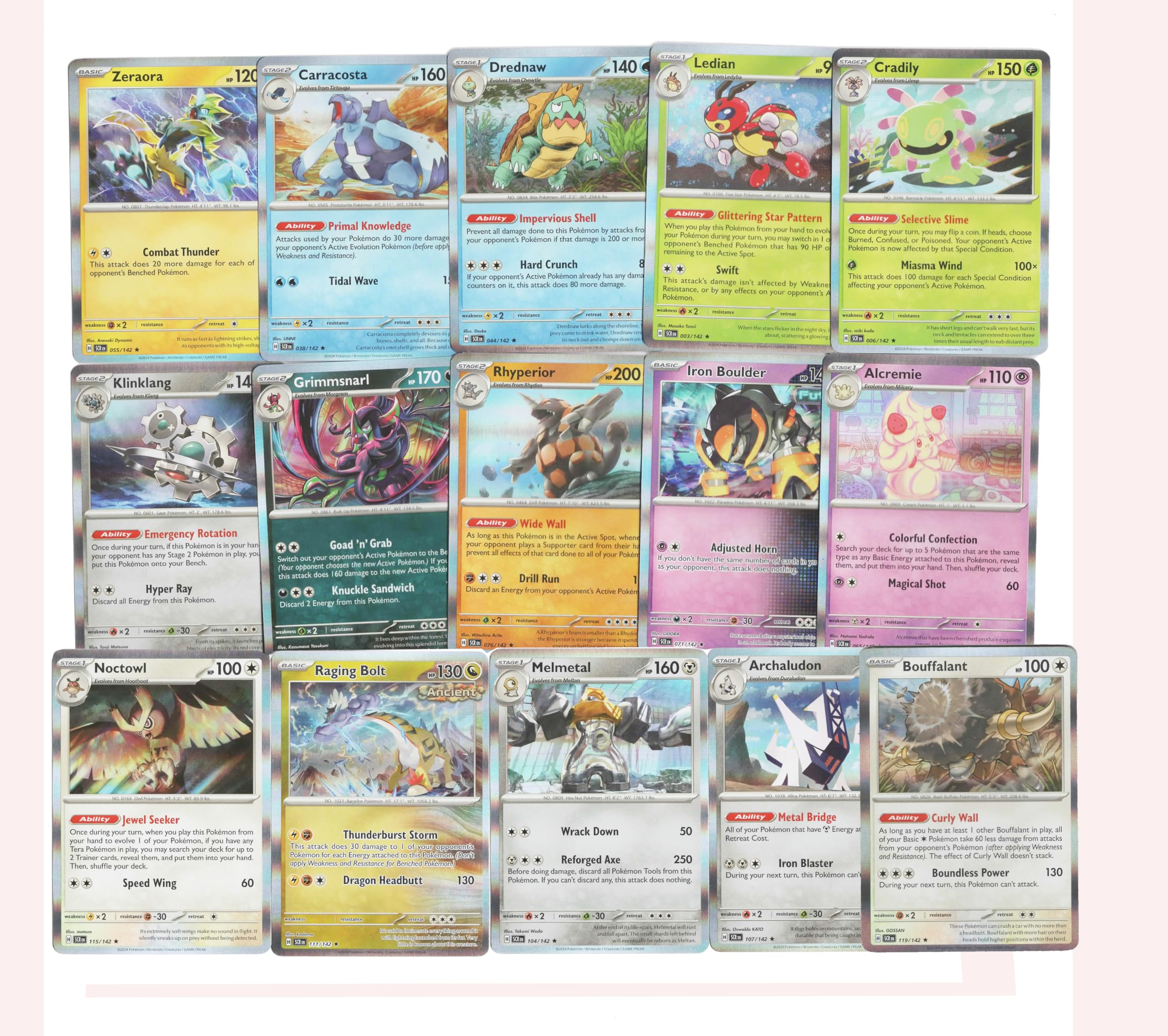 Stellar Crown Pokemon - Complete Holo Rare Card Lot x15