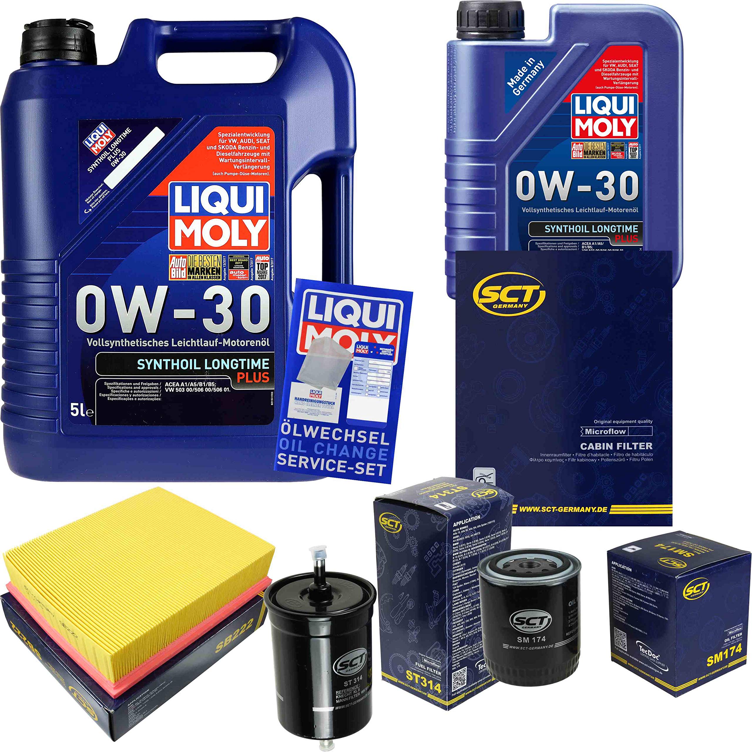 Set di filtri, 6 litri, olio motore Synthoil Longtime Plus 0W-30 SCT Germany