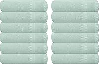 Vista 94 de GLAMBURG - Juego de 12 toallas faciales ultrasuaves de 13 x 13 pulgadas, 100% algodón, duraderas y altamente absorbentes, ideales para baño, cocina