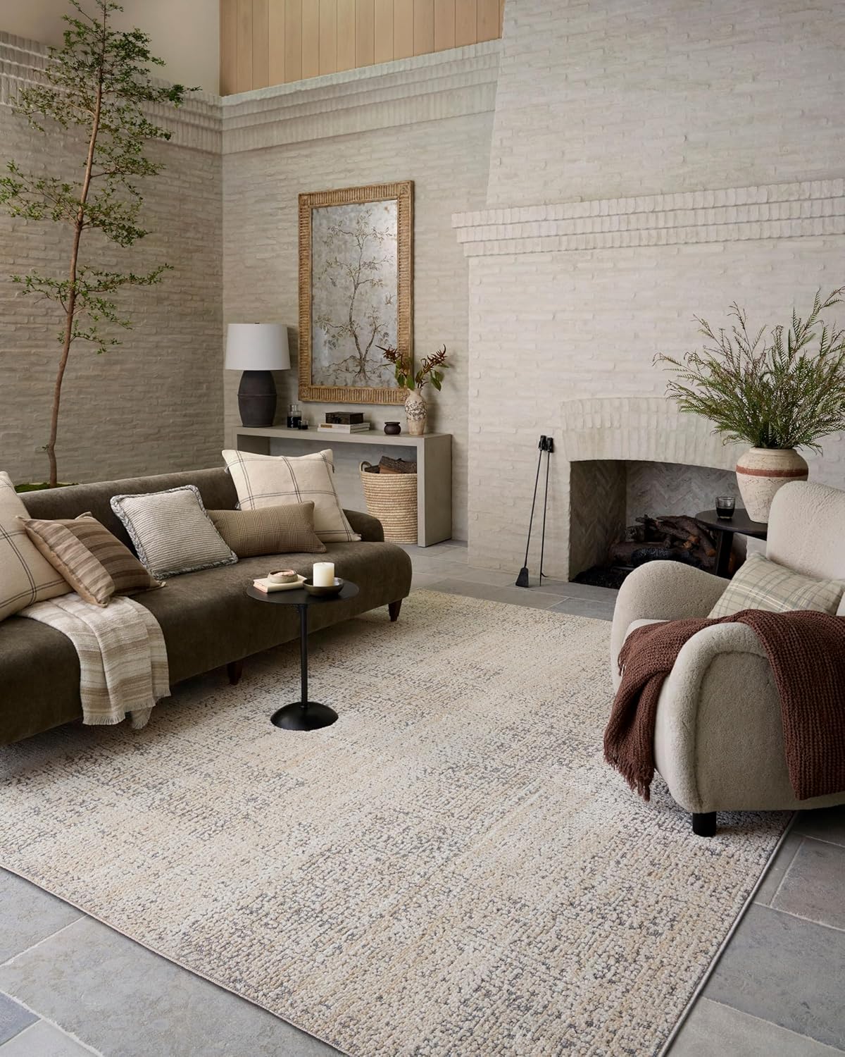 Loloi Amber Lewis Bexley Collection BEX-02 Taupe/Natural 7'-10" x 10' Area Rug Neutral, Textured, Living, Bedroom, Dining, Carpet