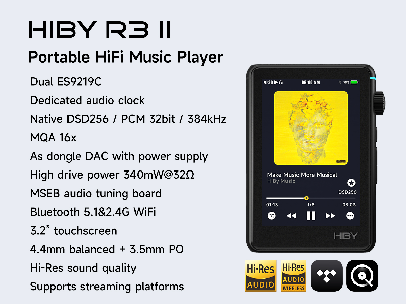 Custodia in pelle PU per lettore MP3 portatile HiBy R3 Pro II