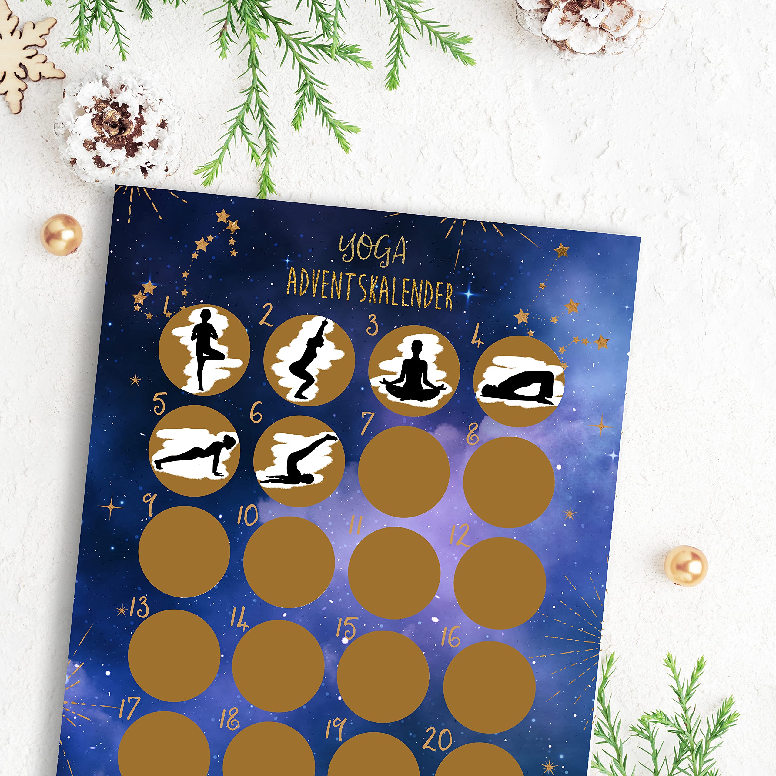 Nastami Advent Calendar for Scratching Advent Calendar A3 Christmas Calendar  Scratch Advent Calendar (Yoga Dark) : Amazon.co.uk: Toys & Games