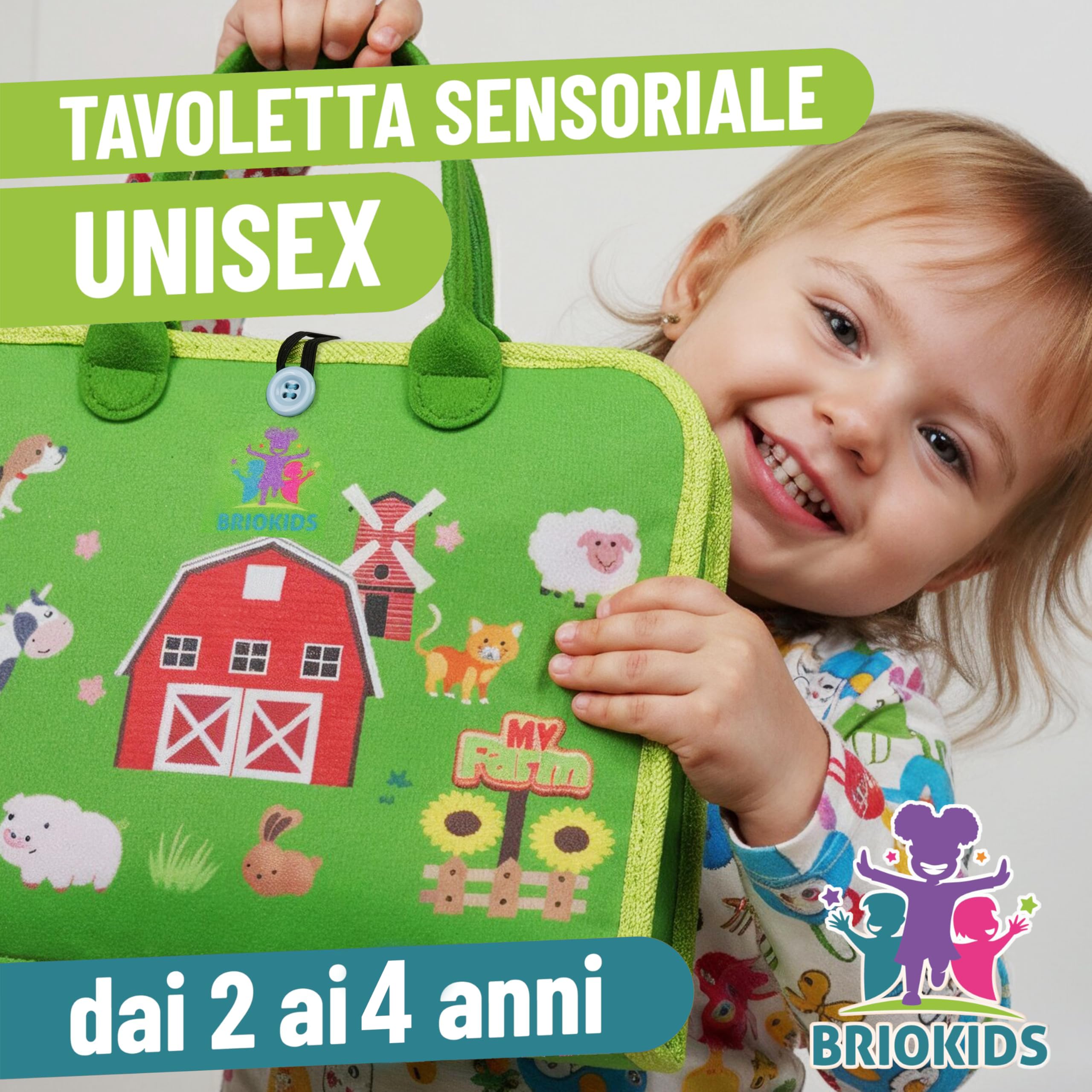 Libro Montessori Interattivo in Feltro - Busy Board Montessori Italiano - Gioco Bambino 2, 3, 4 Anni - Valigetta Sensoriale con Giochi Educativi per Maschio e Femmina per Sviluppo Cognitivo