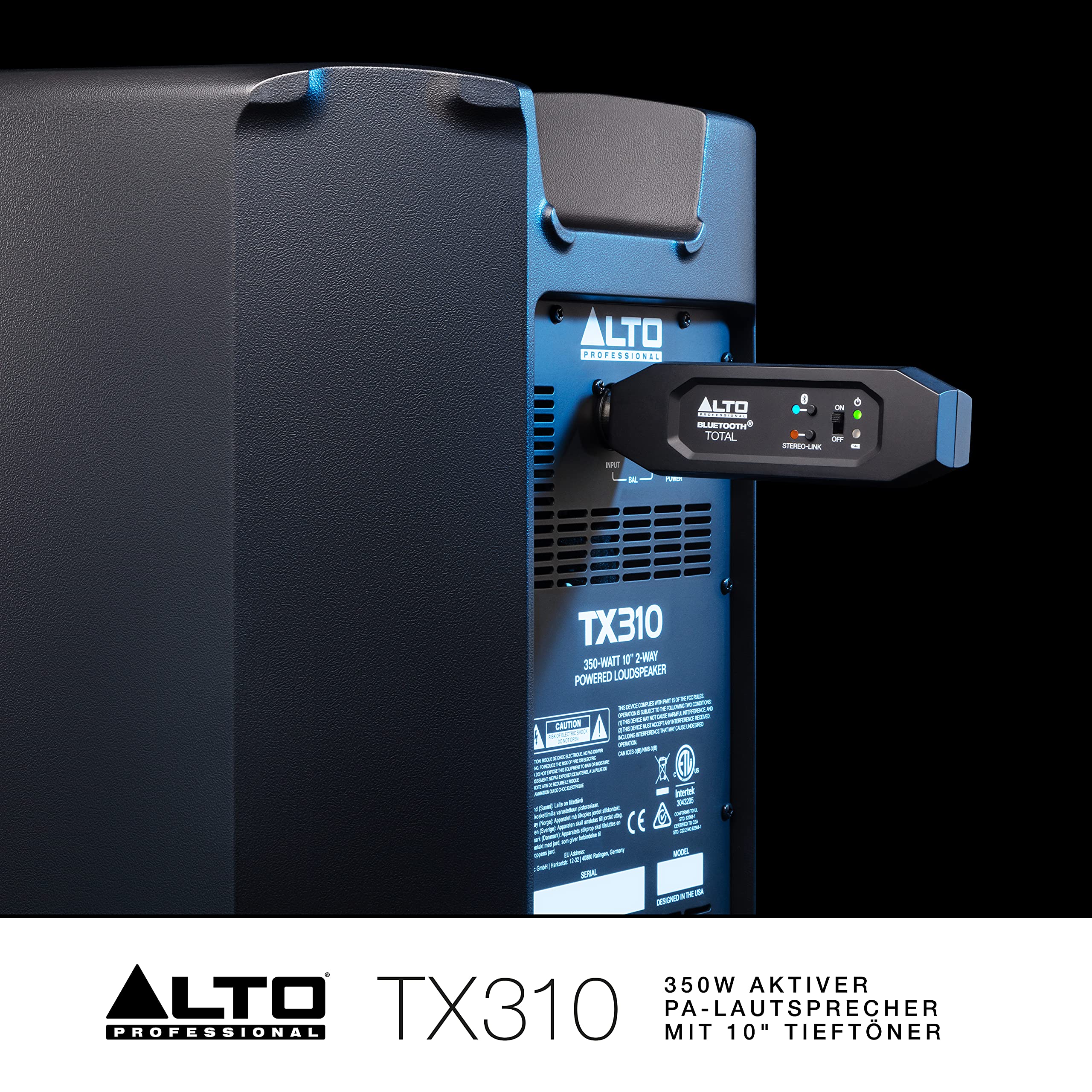 ALTO TX310-350W Aktiver PA-Lautsprecher mit 10" Tieftöner für Mobile DJs und Musiker, Kleine auftrittsorte, Feiern und Sport-Events