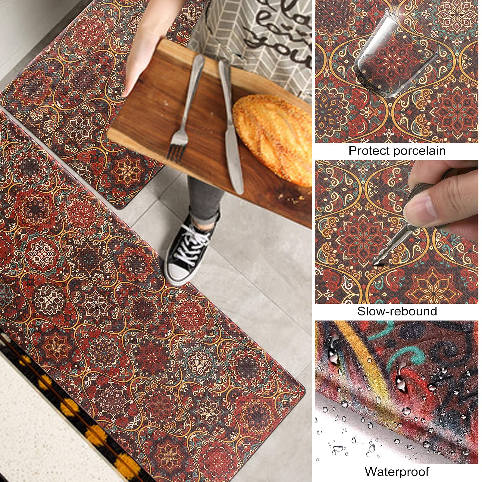 Tapis Vinyle Multicolore K05 - Startup - 120 x 50 cm - Antidérapant et imperméable Tapis Vinyle Multicolore K05 - Startup - 120 x 50 cm - Antidérapant et imperméable