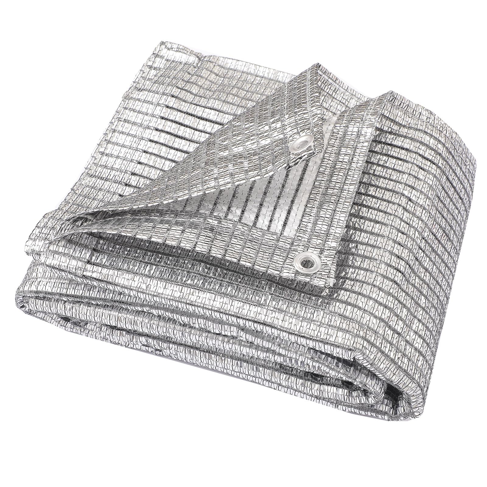 65% aluminium, tkanina zacieniająca z przelotkami, siatka, blokada przeciwsłoneczna, osłona z tkaniny, baldachim, odbijający słońce, cień dla zwierząt domowych, do ogrodu, biały/czarny, 4 m x 5,9 m
