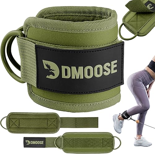 Miniatura 15 de DMoose Fitness Ankle Strap for Cable Machine - One Size Fit with Premium Padding Cuffs, Ankle Bands for Working Out, Booty Workouts, Leg Extension,