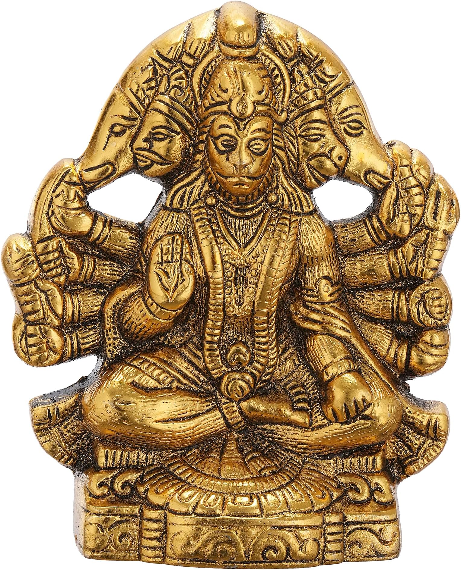 TIED RIBBONS Panchmukhi Hanuman Statue | Metal, 5.3 Inch | Hindu Gods Statues Hanuman Showpiece | Figurine for Home Decor, Indian Decorations, Mandir, Indian Statue | Return Gifts for Pooja