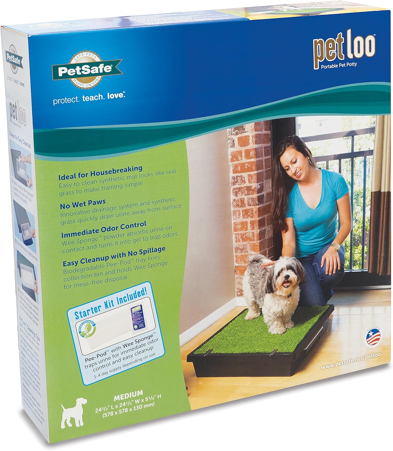PetSafe Pet Loo Portable Dog Potty, Alternative to Puppy Pads, Medium : Pet Supplies