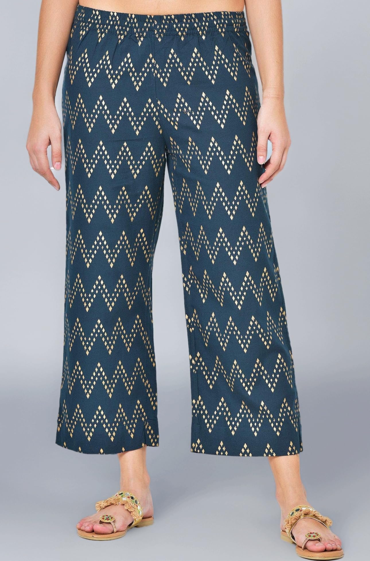 Pistaa's Women's Regular Fit High Rise Palazzo