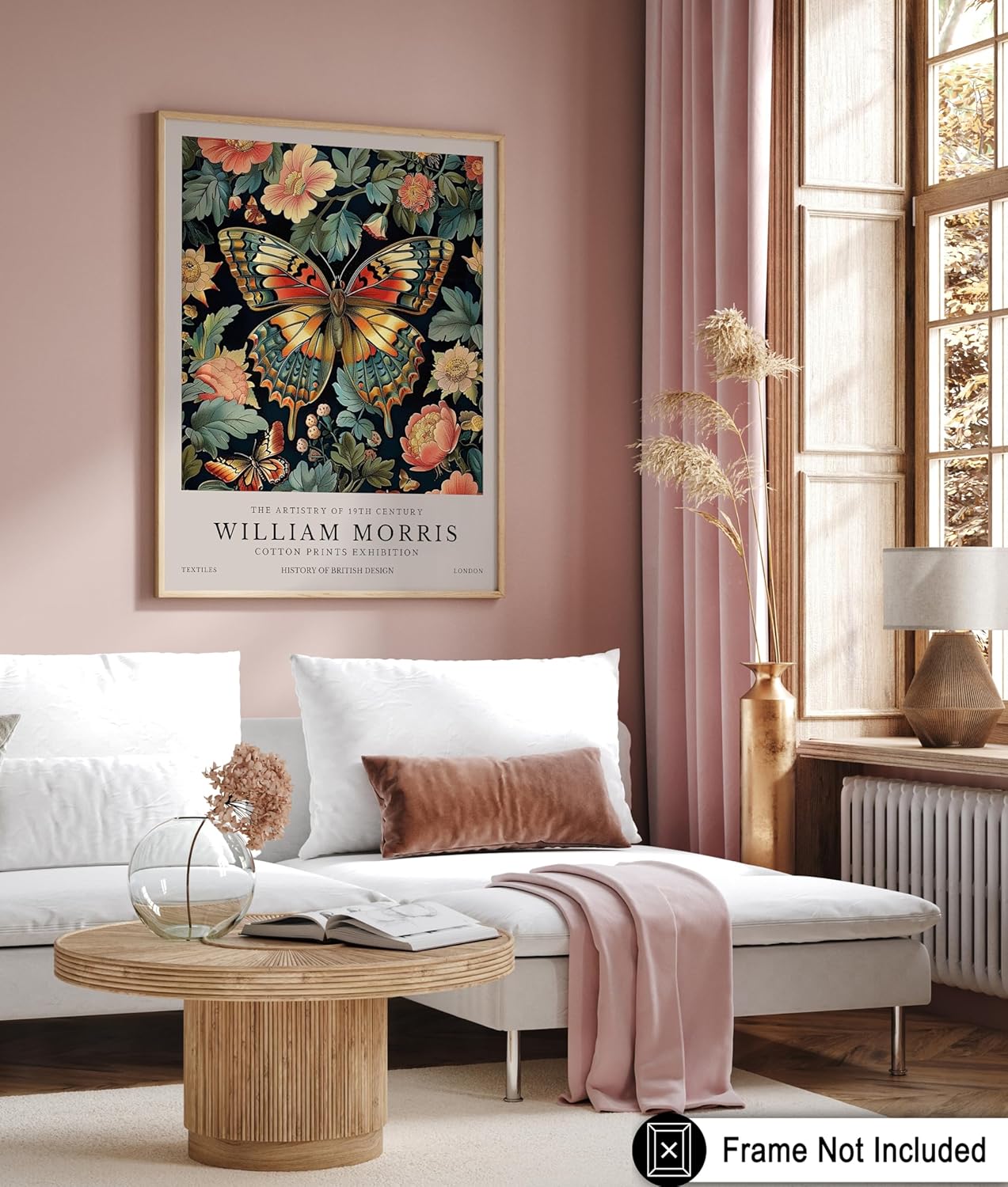 Poster Master William Morris Poster - Butterfly and Flowers Print - Botanical Art - Exhibition Art - Flower Design - Animal Illustration - Floral Picture - Aesthetic Living Room Wall Decor - 16x20 UNFRAMED Wall Art