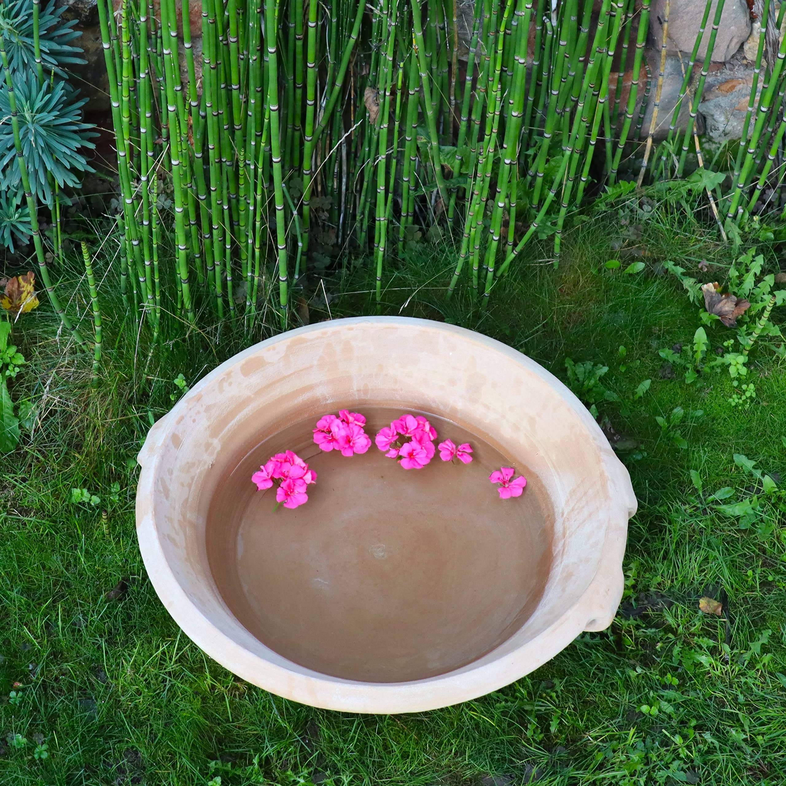 Palatina ceramica | ampia ciotola per piante in terracotta | 60 cm | fioriera da piantare mini stagno, ampia fioriera da giardino giardino Crocus 60 cm