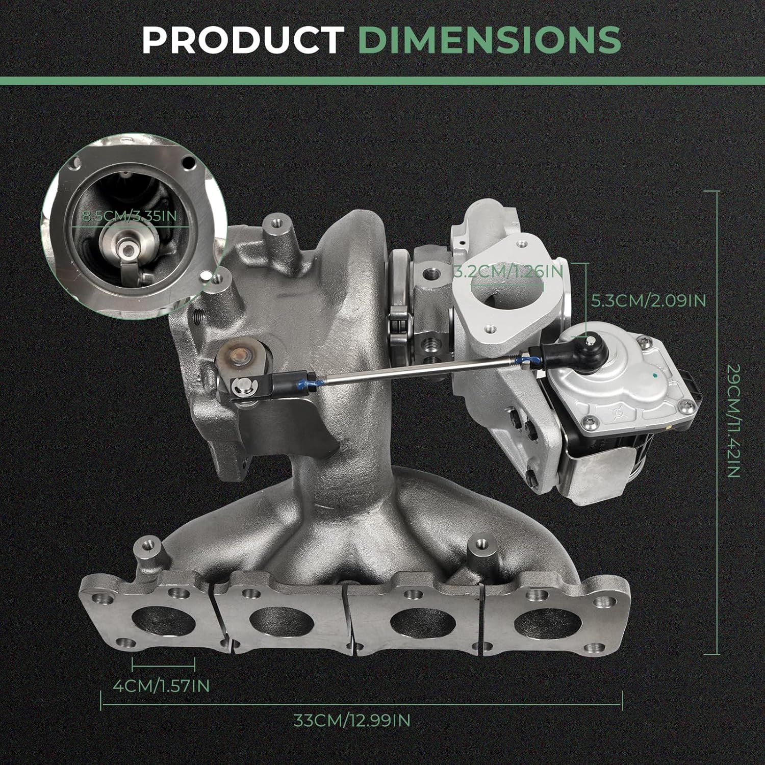 Turbocharger Repair kits Turbo Charger W/Gaskets Compatible with Hyundai Sonata Santa Kia Sorento Optima 2015-2020 2.0T L4 Replace For 282312GTA1, 9012401050, 9012401080, TD04L6-13WDT-7.0T