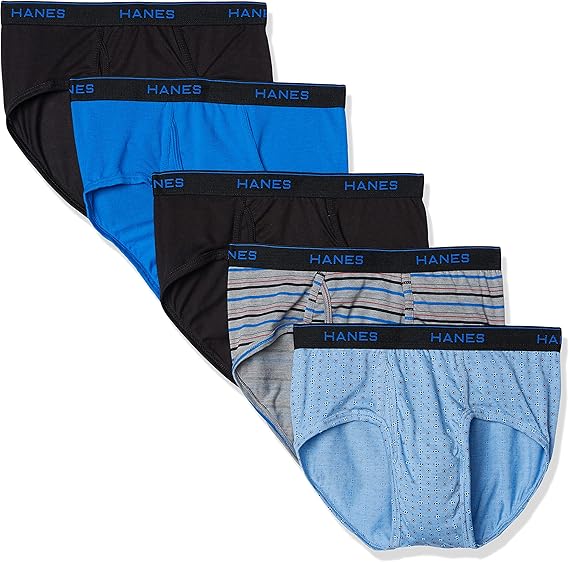 Hanes Lot de 5 slips teints ComfortBlend pour homme avec FreshIQ