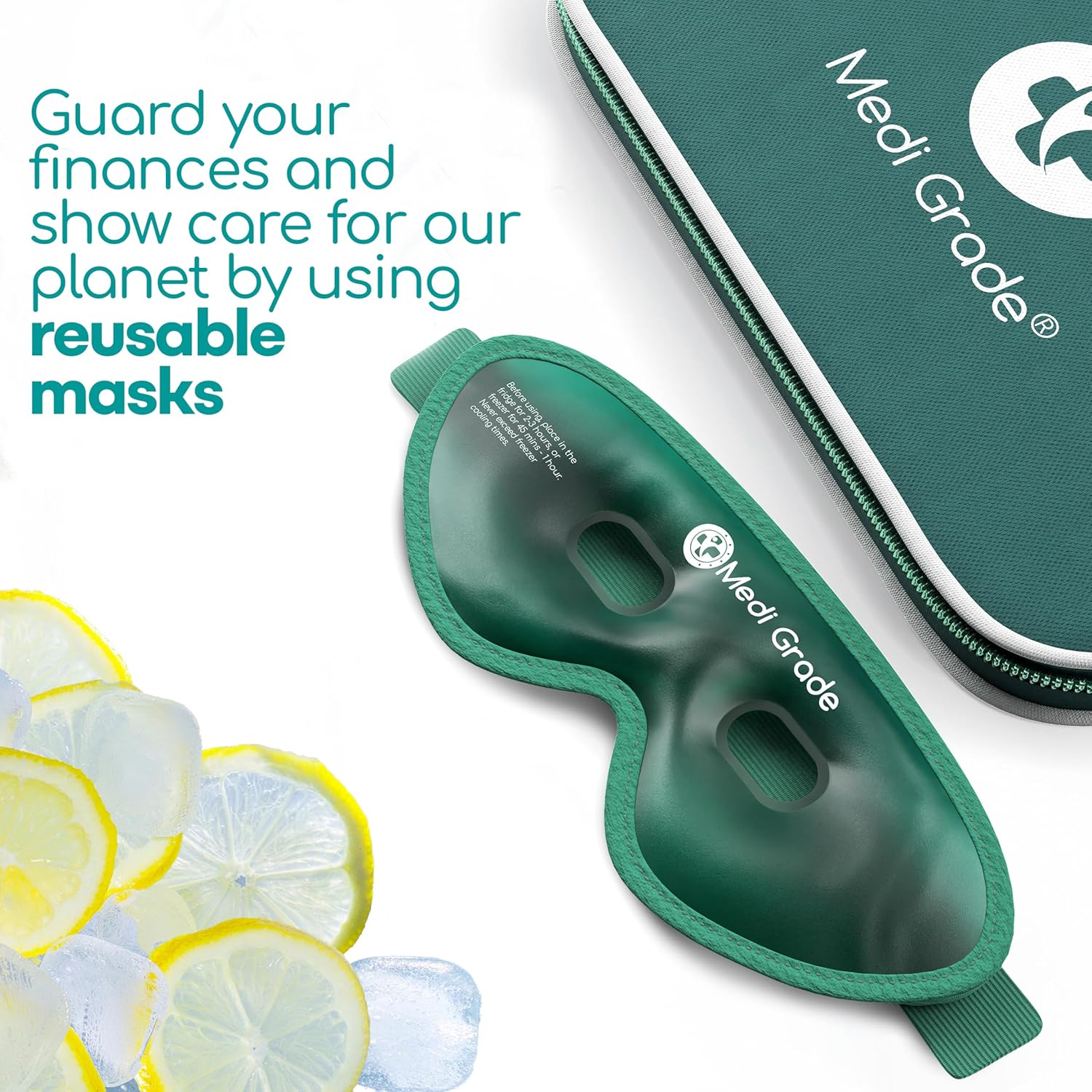 Medi Grade Cooling Gel Eye Mask for Puffy Eyes – Reusable Gel Eye Mask and Cooling Eye Pads with Thermo-Bag for Dark Circles and Morning/Night Skincare Routine – Reversible Cold Eye Mask - Image 9