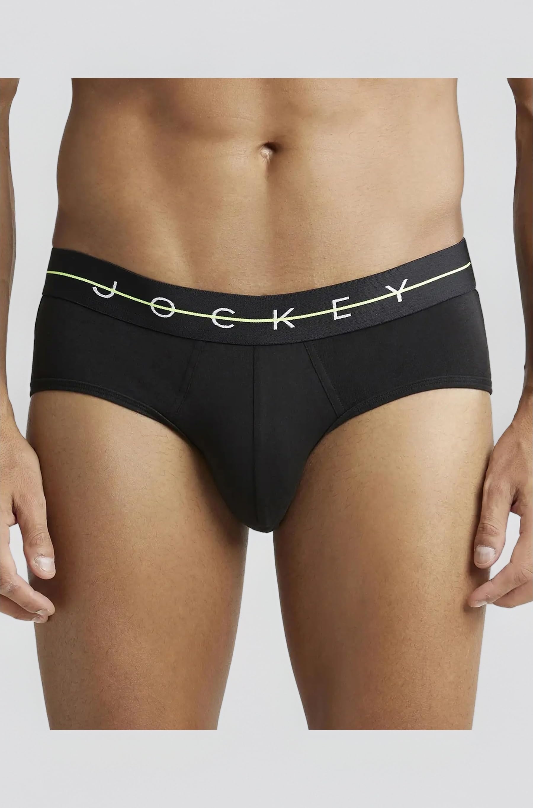 Jockey NY15 Men's Super Combed Cotton Elastane Stretch Solid Brief with Ultrasoft Waistband