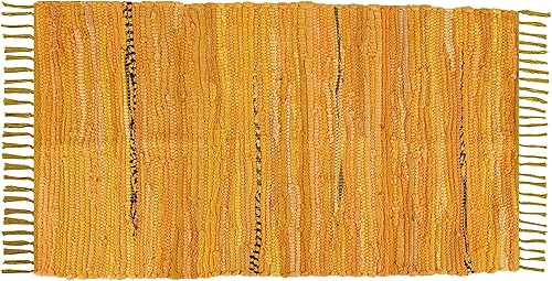 Miniatura 6 de Alfombra de algodón de 24 x 36 pulgadas, alfombra Chindi multicolor, tejida a mano, lavable y reversible para sala de estar, cocina, entrada, con