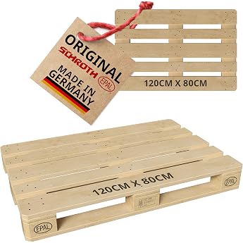 Schroth Home Euro Pallet 120 x 80 - Euro Pallet EPAL 1 - Made from Spruce Wood - Certified New Product
