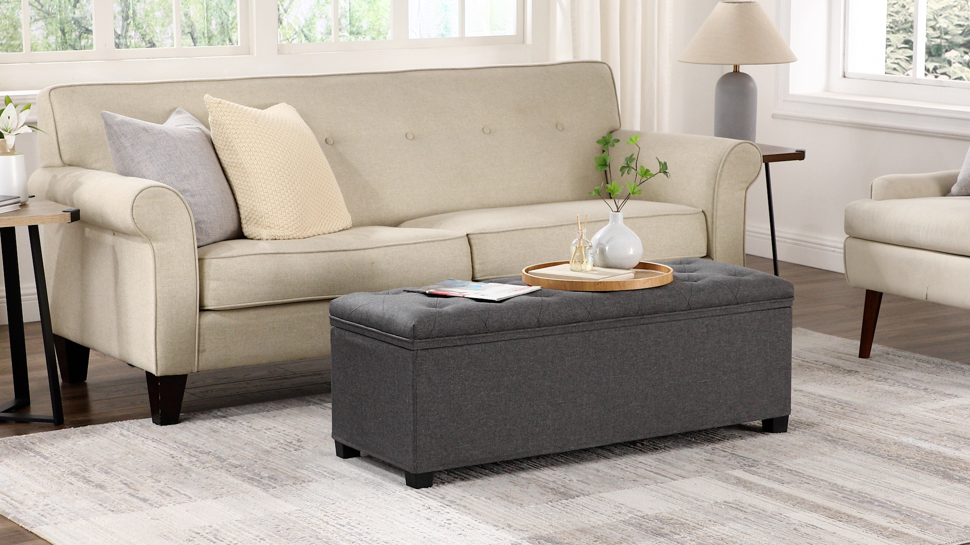 SonGMics Storage Ottoman Bench view 4