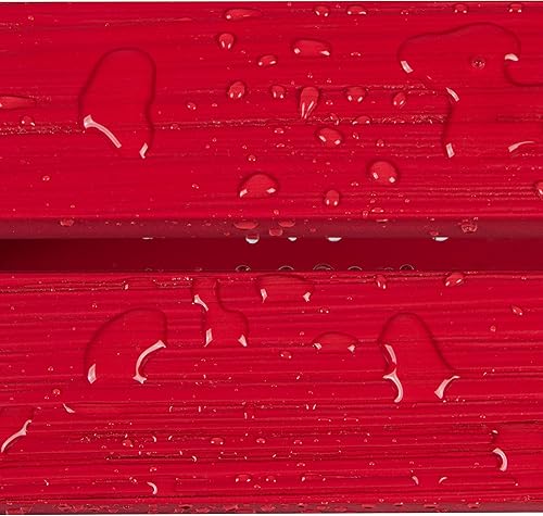 Miniatura 5 de Shine Company Mesa auxiliar rectangular de madera Long Island - Rojo chile