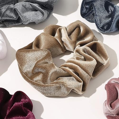 Miniatura 7 de Scrunchies - Ligas para el cabello para niñas y mujeres, de terciopelo grande, lindo, coletero, grande, gigante, enorme coletero, paquete a granel,