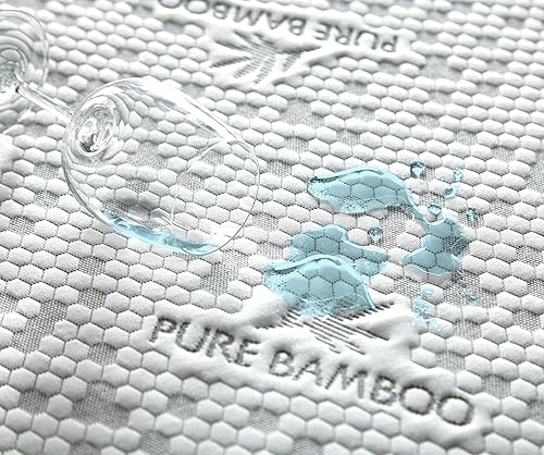 Miniatura 2 de Protector de colchón Queen de PURE BAMBOO, impermeable, fibra de carbón de bambú - Viscosa derivada de fibra de carbón de bambú, cubierta de colchón