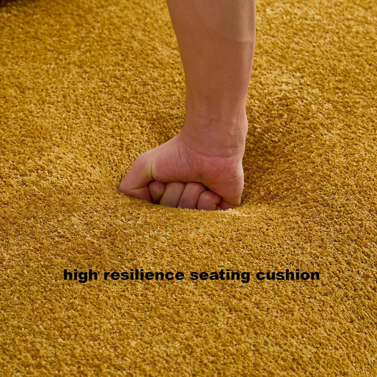 Modern Curved Sectional Sofa for Living Zone,Extra-Large Minimalist Deep Seat Couch, L-Shaped with Rounded Chaise, Plush Mustard Yellow Fabric,Multiple Throw Pillows (Right Chaise Facing)